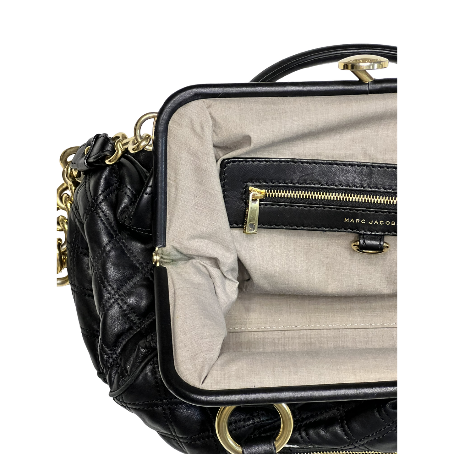 MARC JACOBS QUILTED LEATHER STAM BAG