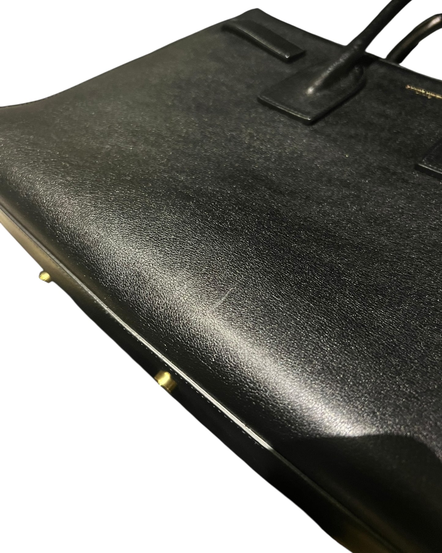 Saint Laurent Medium Sac de Jour | Black Smooth Leather | Gold Hardware - The Luxury Savvy