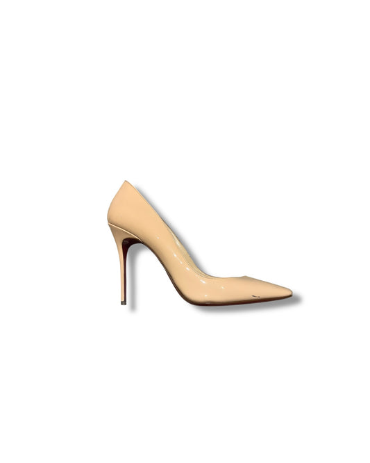 Christian Louboutin Nude Patent Heels | Size 38 - The Luxury Savvy