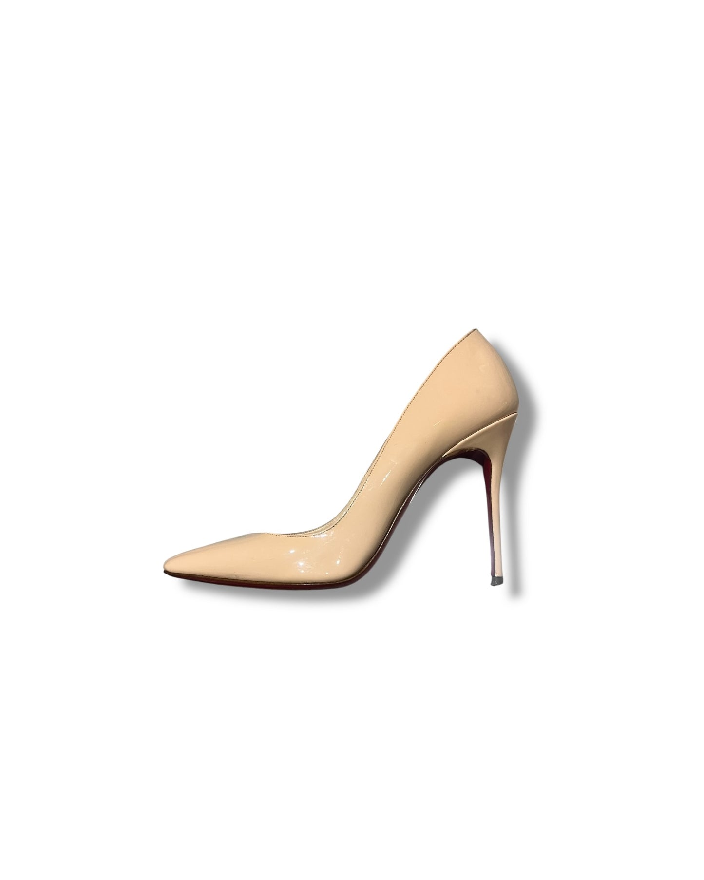 Christian Louboutin Nude Patent Heels | Size 38 - The Luxury Savvy