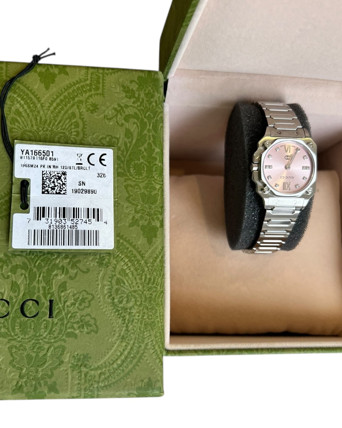 Gucci G-Flat 24mm Quartz Watch YA166501 – Pink Dial