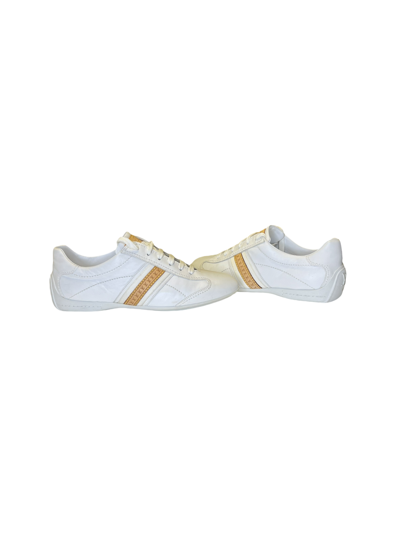 LOUIS VUITTON WHITE ACROBAT LEATHER TRAINERS