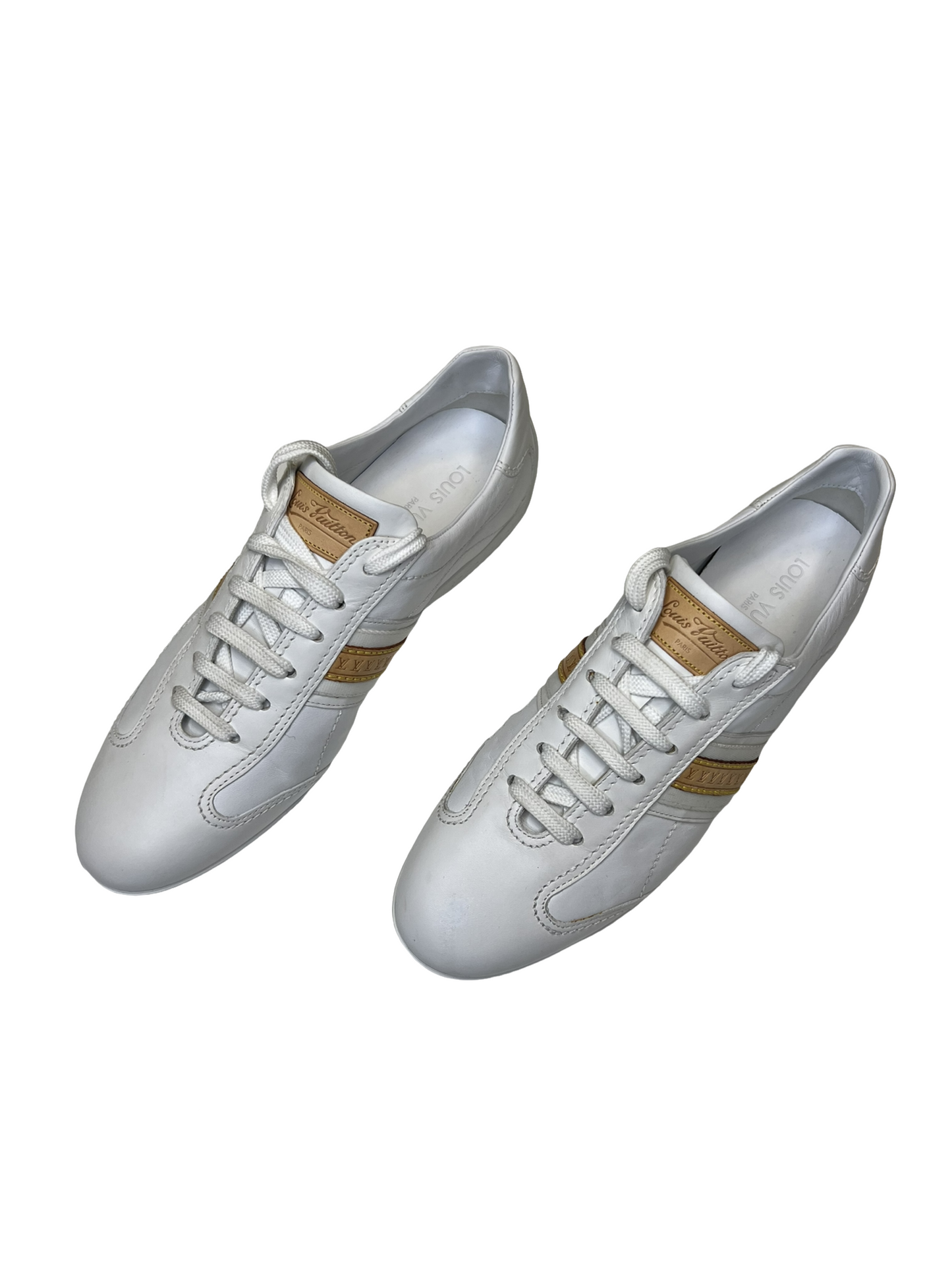 LOUIS VUITTON WHITE ACROBAT LEATHER TRAINERS