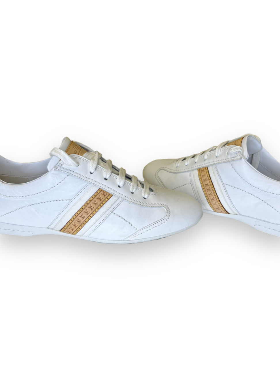 LOUIS VUITTON WHITE ACROBAT LEATHER TRAINERS