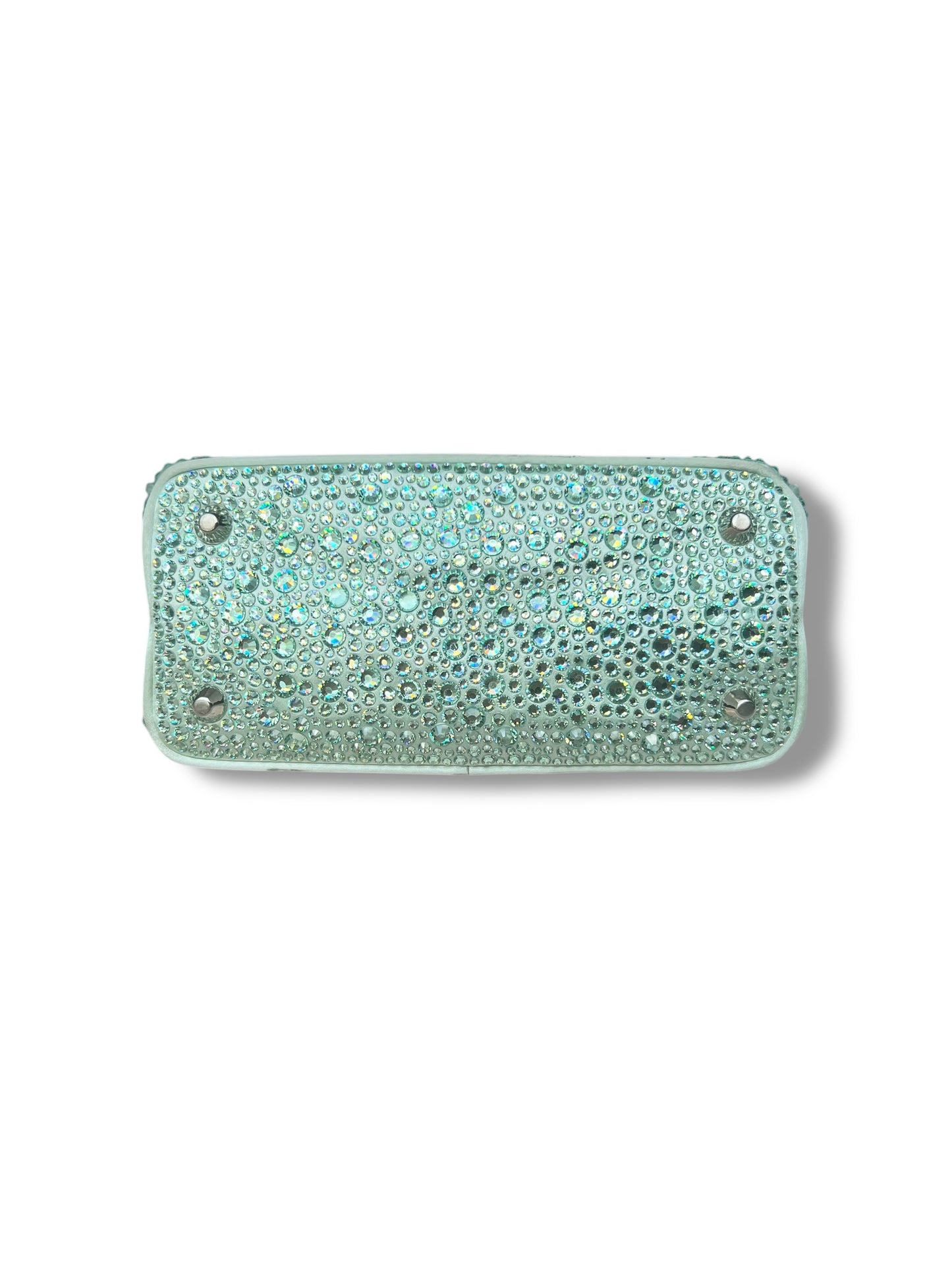 Prada Galleria Satin Mini-Bag with Crystals - Soft Green