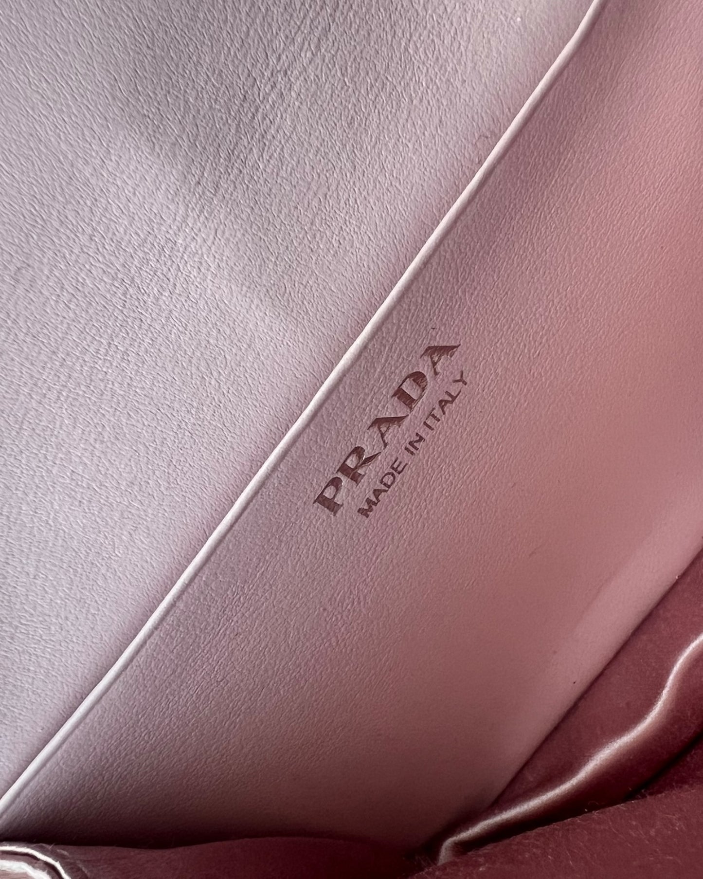 Prada Crystal Flap Card Holder with Chain – Pink