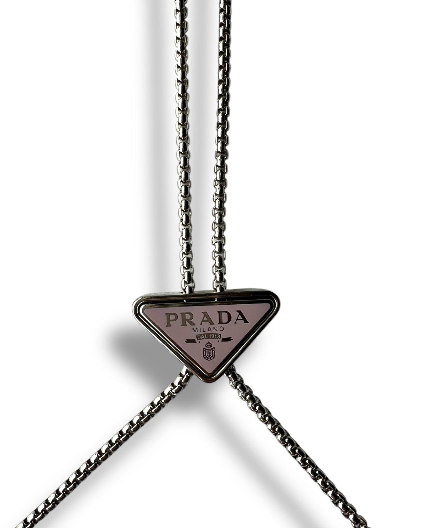 Prada Crystal Flap Card Holder with Chain – Pink