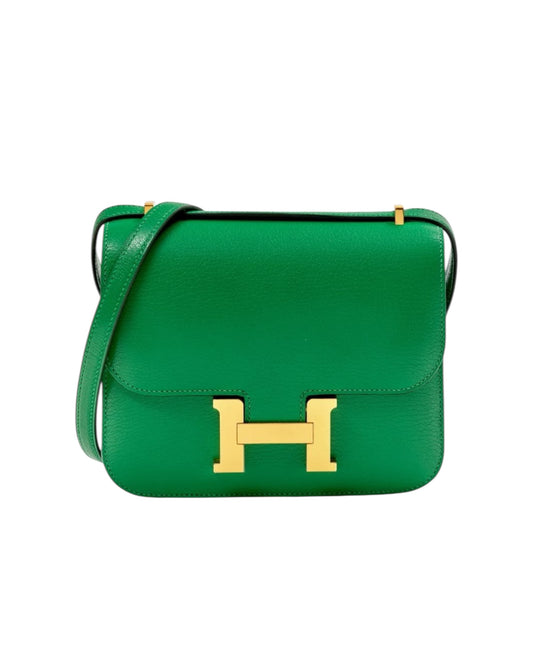 Hermès Constance III Mini 18 – Bamboo Chevre (2023) | Full Set - The Luxury Savvy