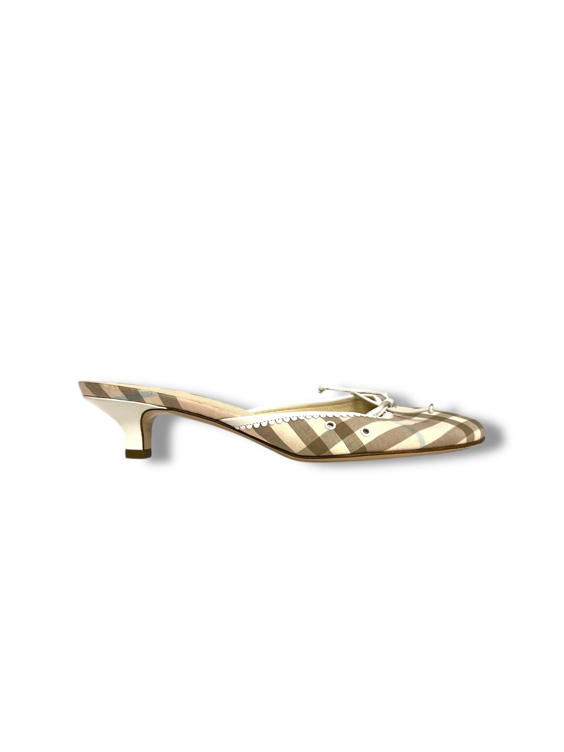 Burberry Kitten Heel Mule | The Luxury Savvy
