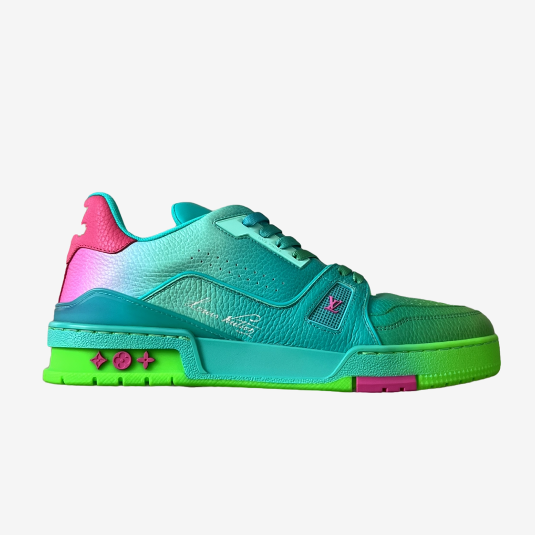 LOUIS VUITTON GREEN OMBRÉ MULTI-COLOUR SNEAKER