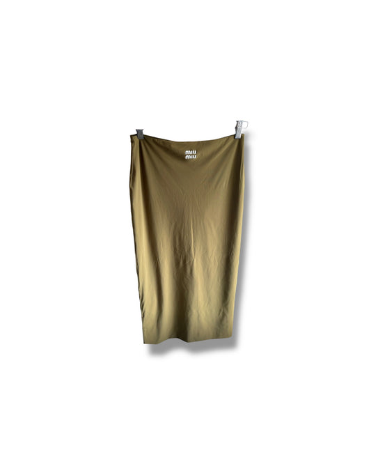 Miu Miu Olive Jersey Stretch Skirt – Size 40 - The Luxury Savvy