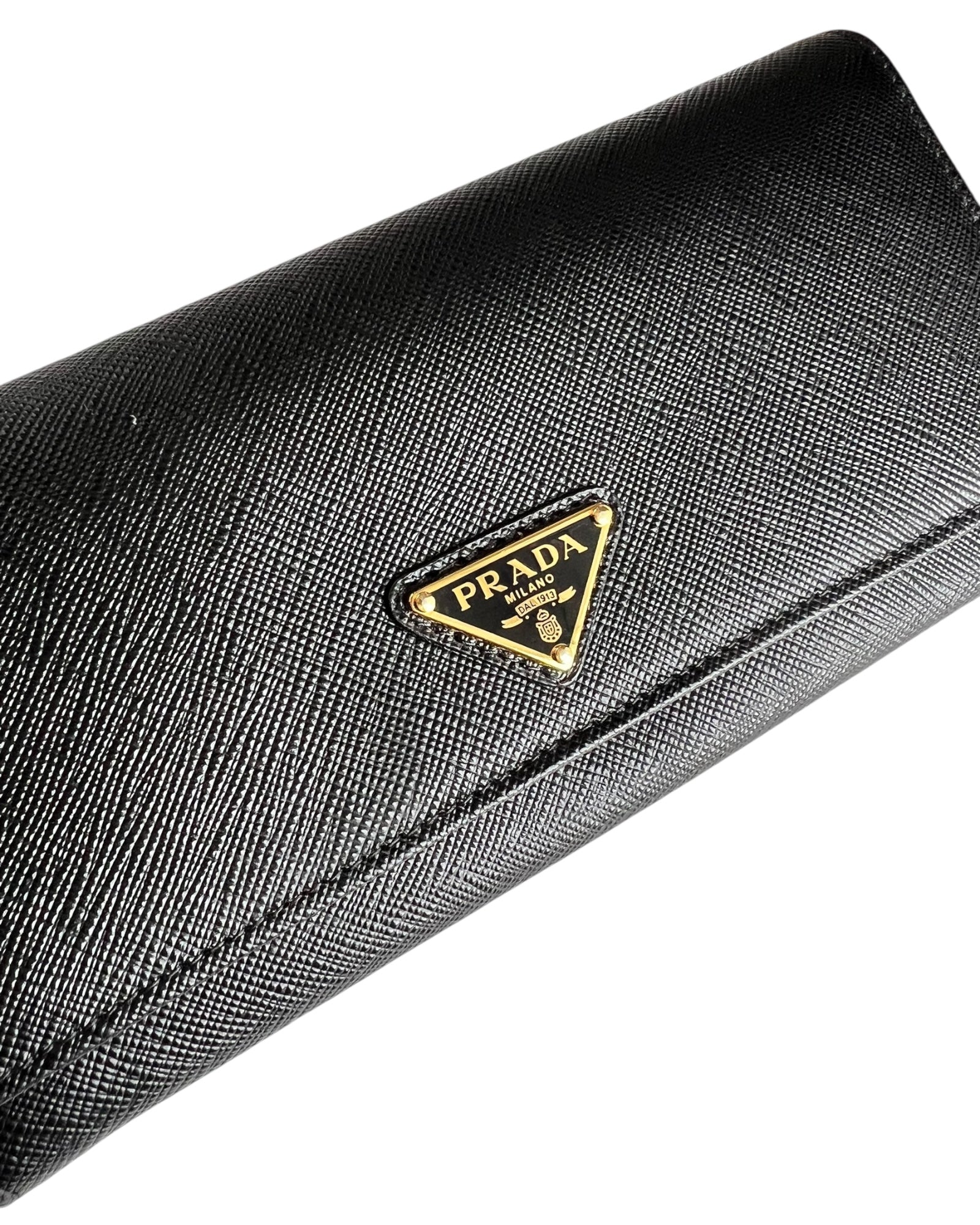 Prada Saffiano Leather Continental Wallet – Black - The Luxury Savvy