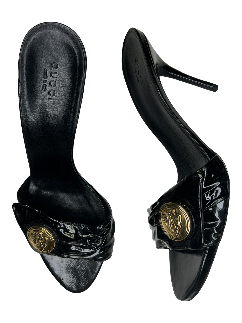 GUCCI BLACK HIGH-HEELED SANDALS