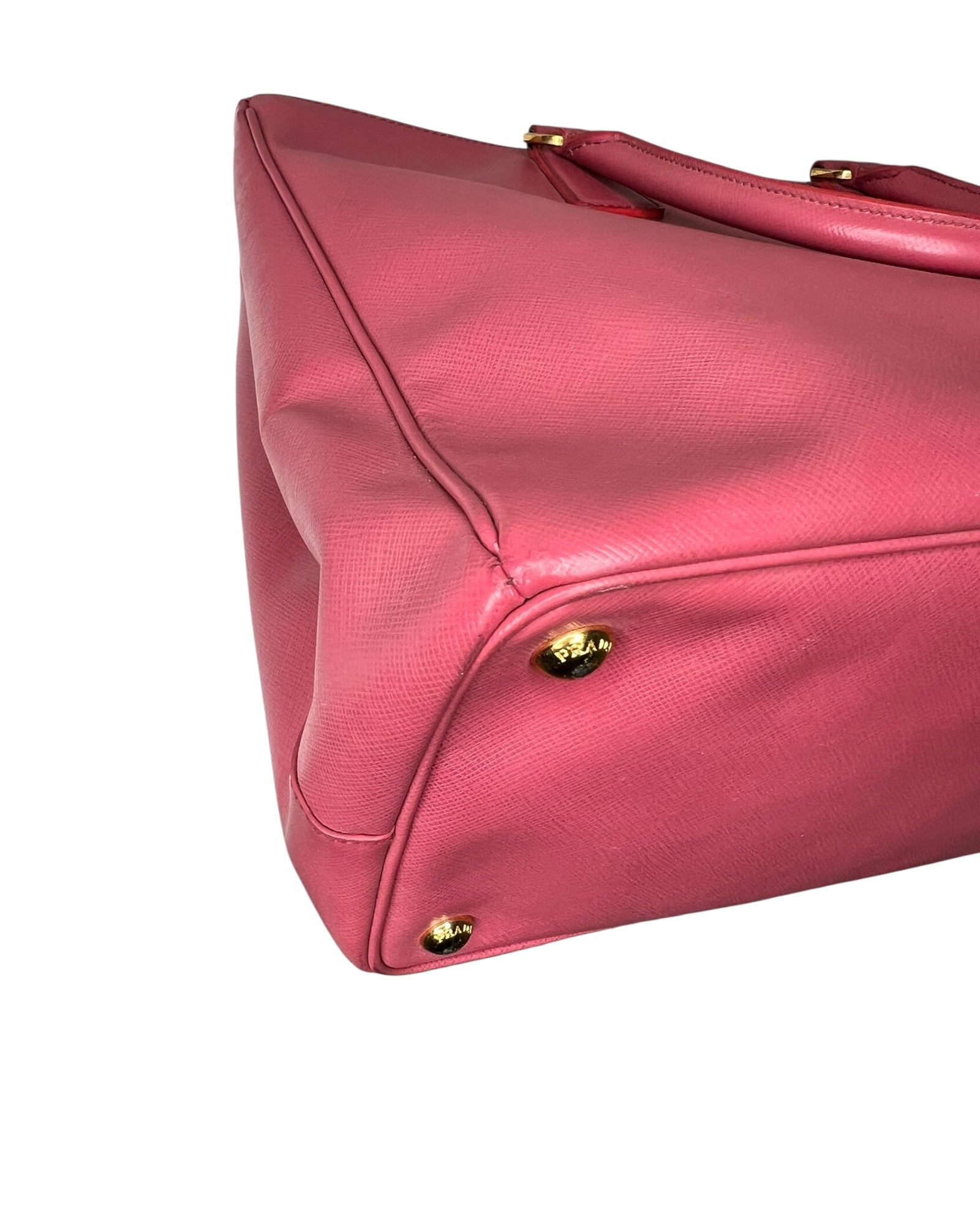 Prada Galleria Large Double Zip Tote Bag – Pink Saffiano Leather - The Luxury Savvy