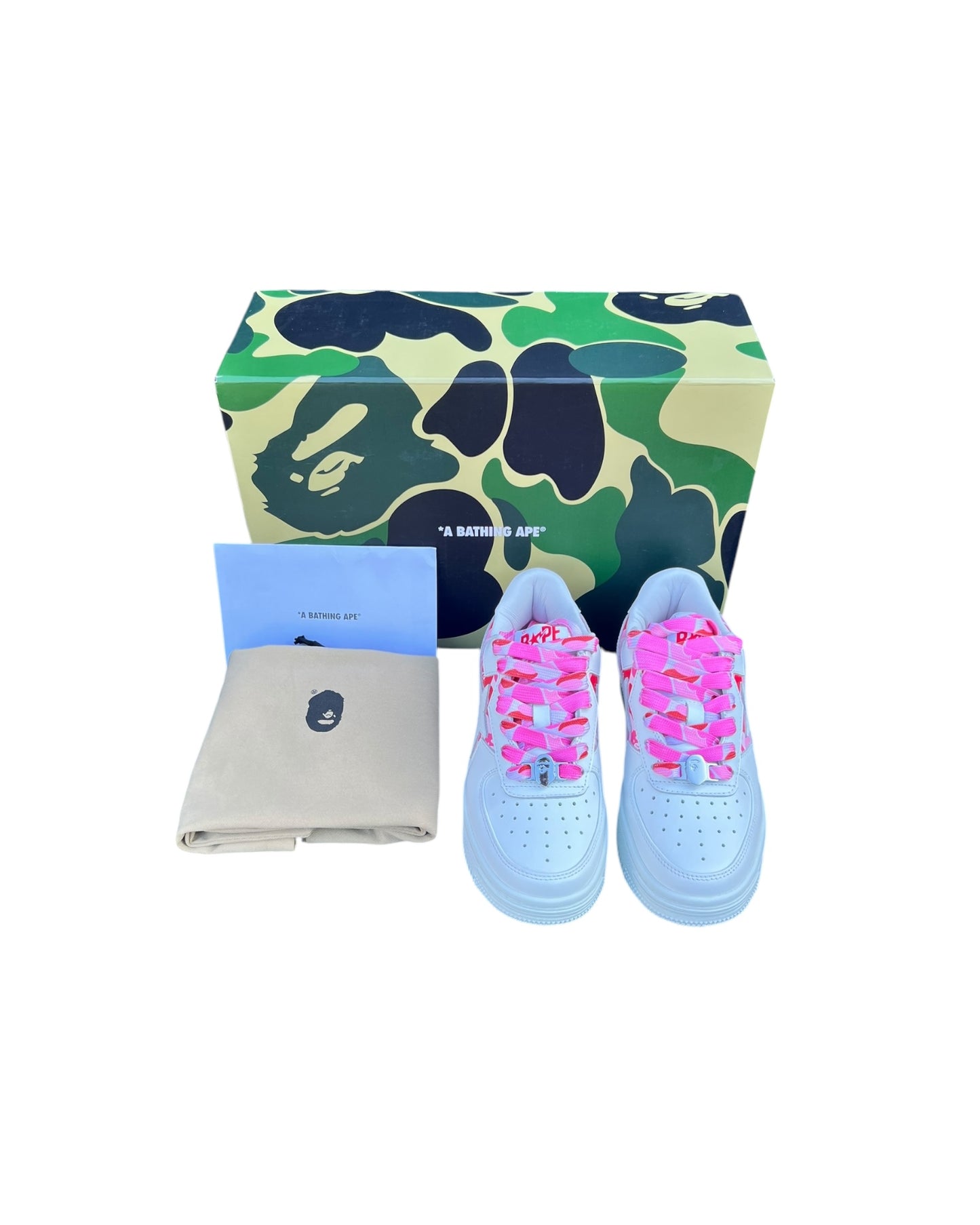 Bathing Ape BAPE STA™ ICON ABC CAMO – White x Pink - Ladies