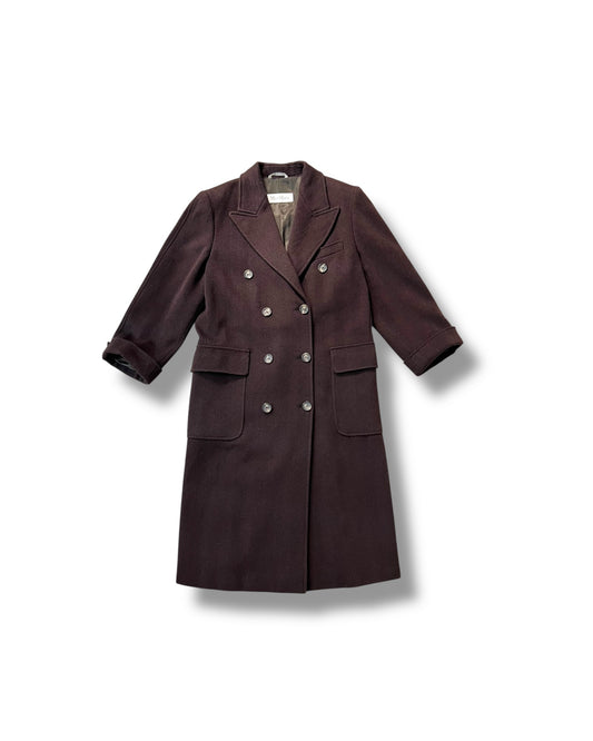Max Mara Brown Virgin Wool Coat – Double-Breasted EU 34 - UK 6