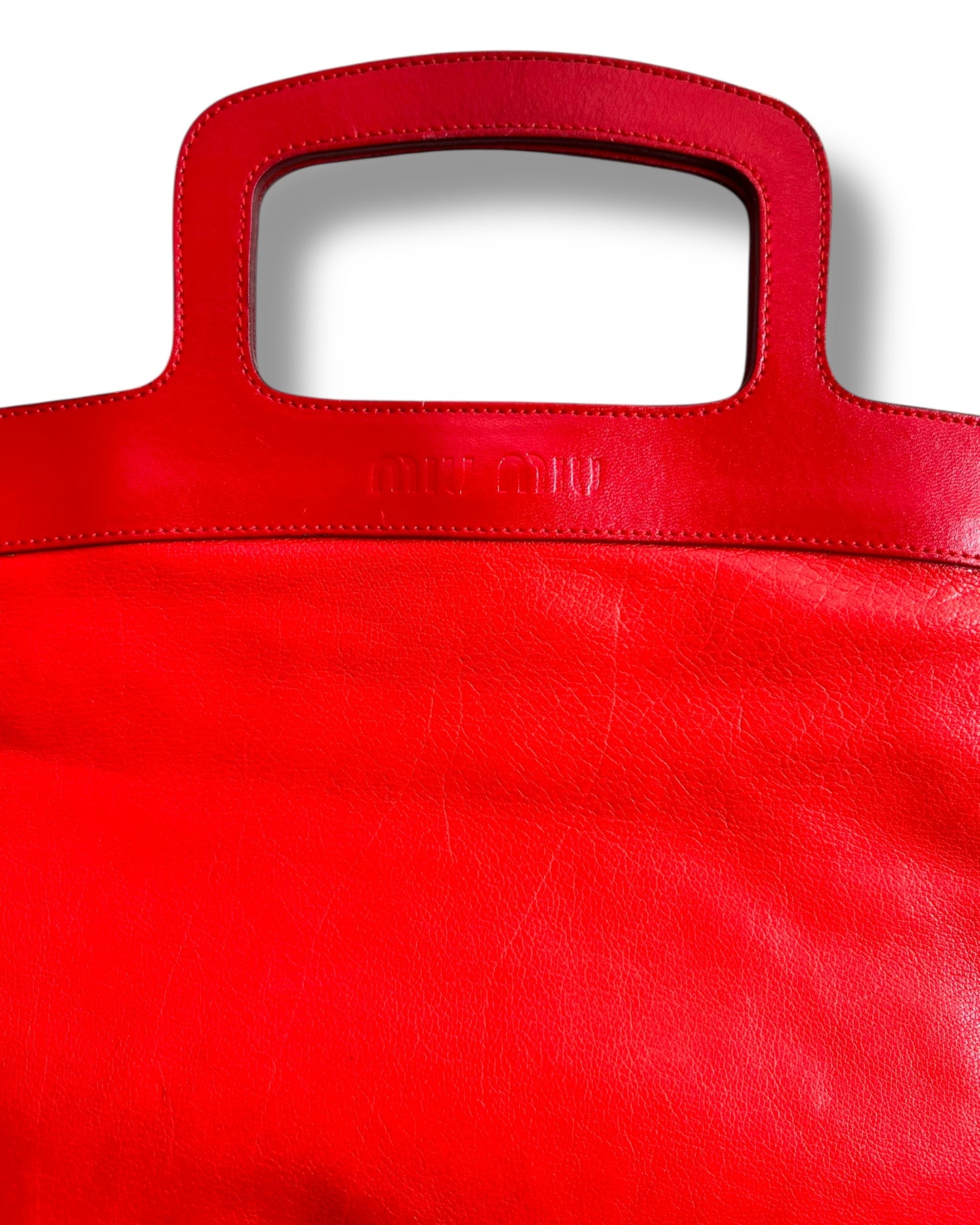 Miu Miu Vintage Flat Red Leather Bag