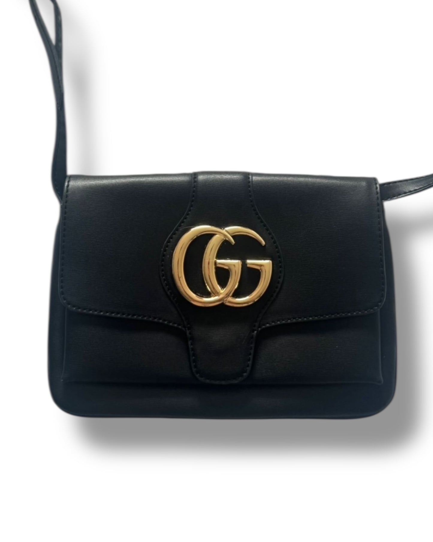 Gucci Arli Shoulder Bag - Black Leather - Gold GG