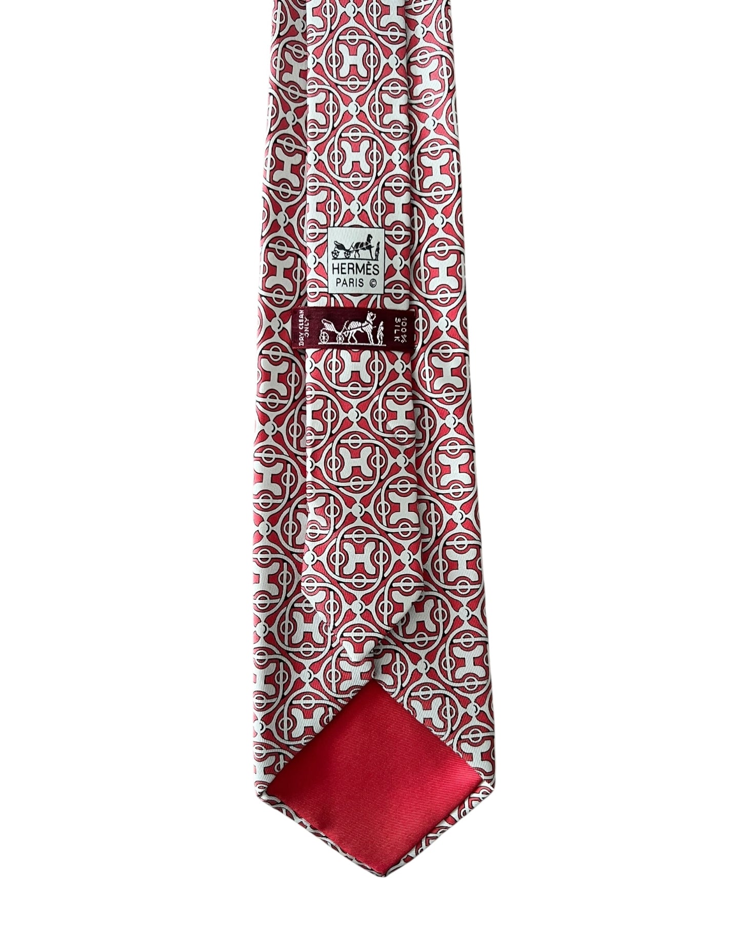 Hermès Men’s Silk Tie with Box – Rare Burgundy Geometric Design - The Luxury Savvy