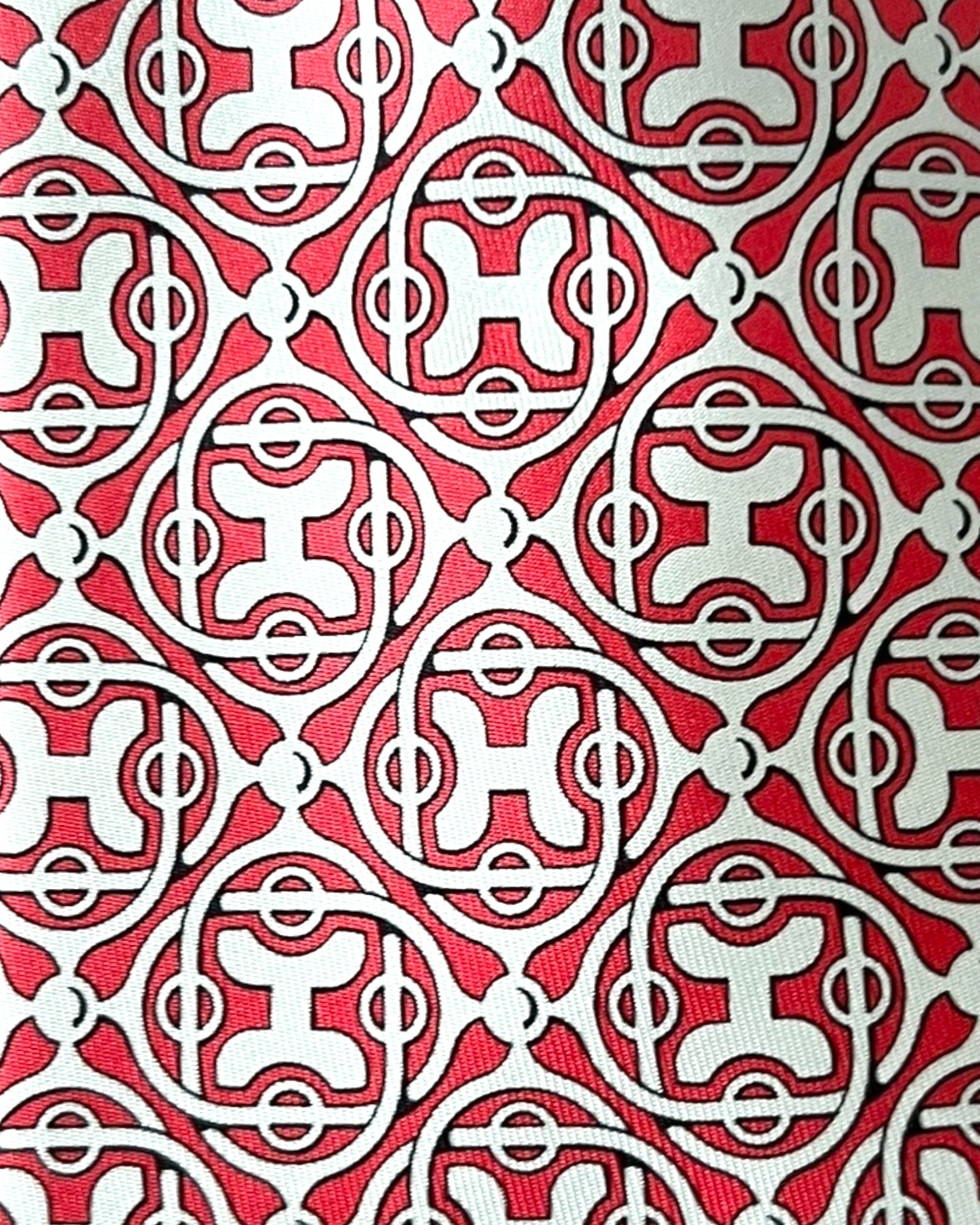 Hermès Men’s Silk Tie with Box – Rare Burgundy Geometric Design - The Luxury Savvy