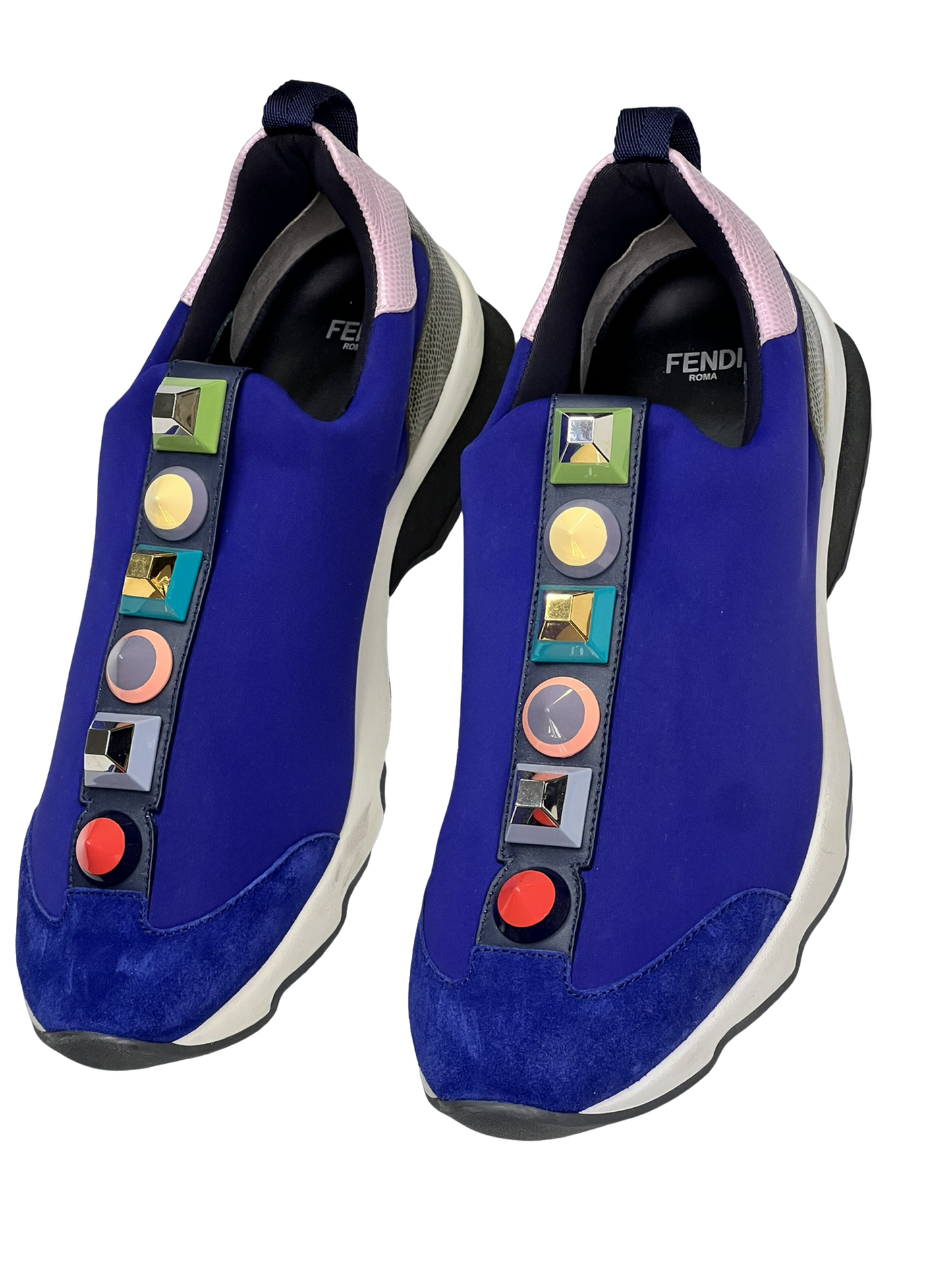 FENDI PURPLE NEOPRENE SLIP ON TRAINERS