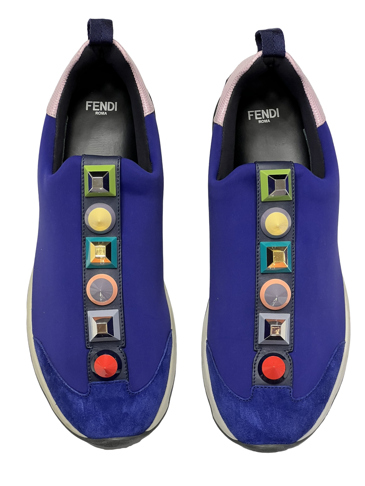 FENDI PURPLE NEOPRENE SLIP ON TRAINERS