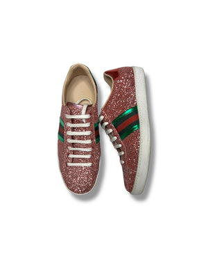 Gucci Pink Glitter Trainers