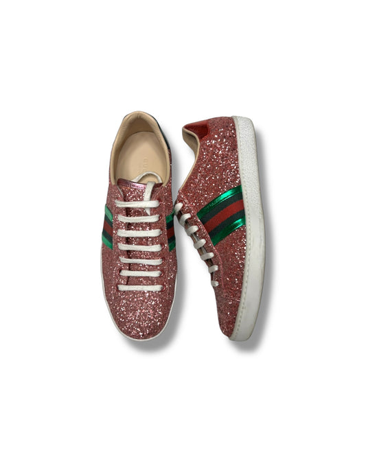 Gucci Pink Glitter Trainers - The Luxury Savvy