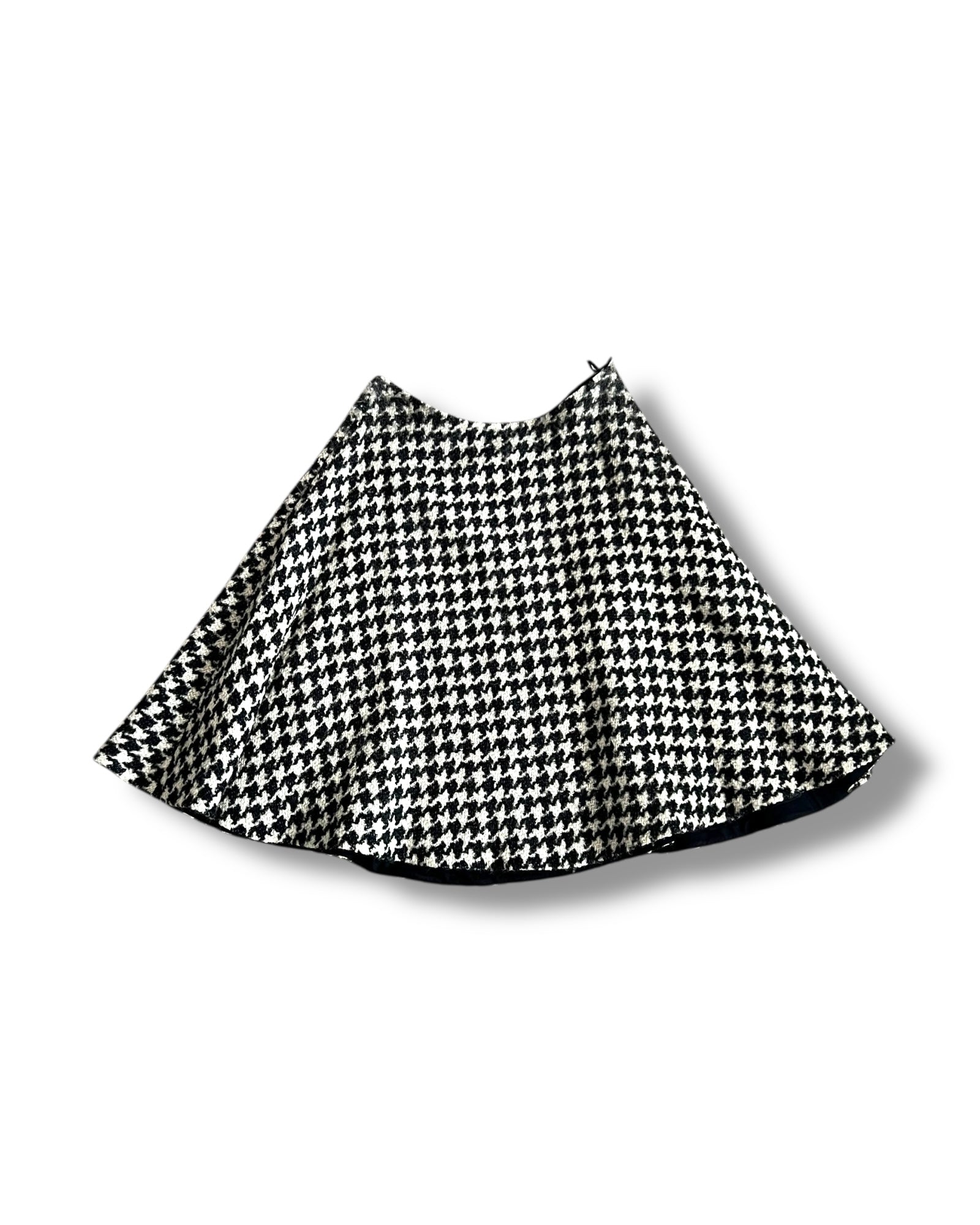 Prada Black & White Houndstooth Wool Midi Skirt – Size 40 - The Luxury Savvy