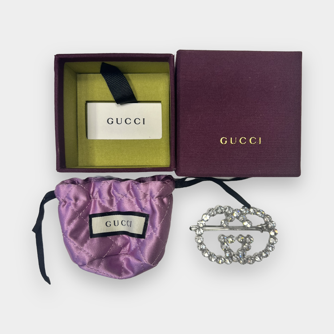 GUCCI CRYSTAL EMBELLISHED HAIR CLIP - The Luxury Savvy