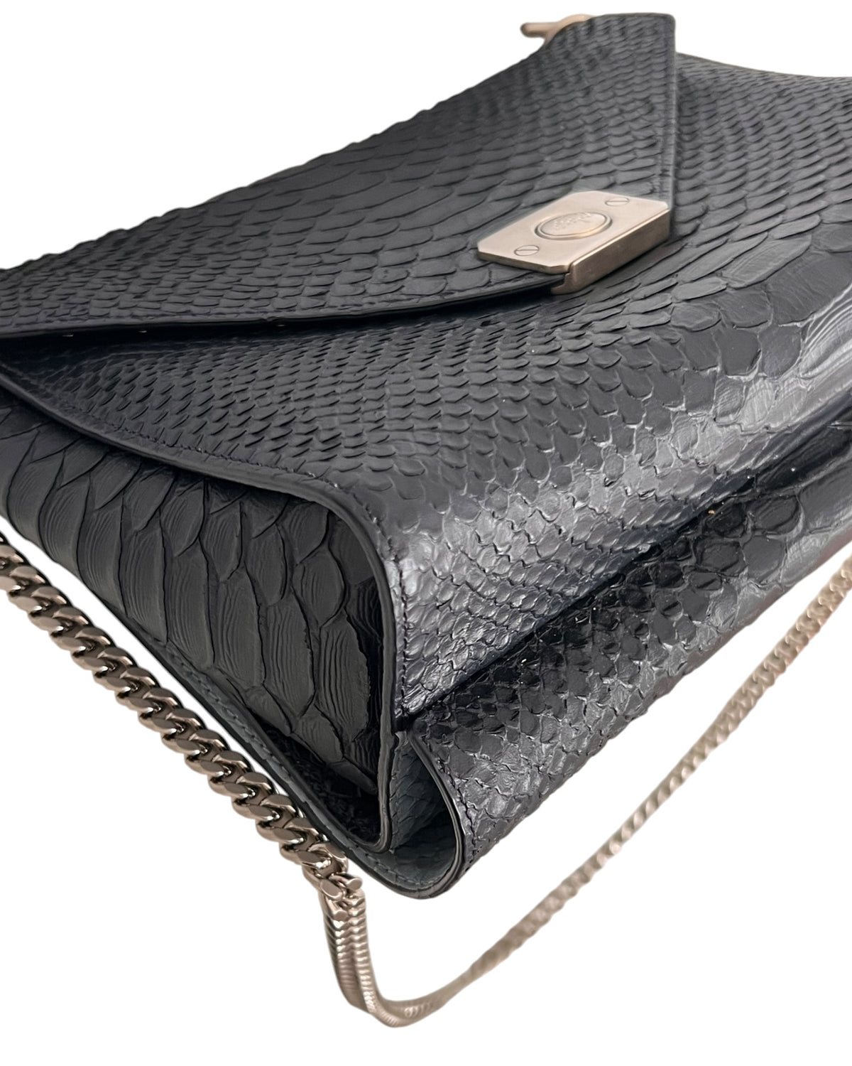 Mulberry Delphine Reversible Shoulder Bag – Midnight Blue &amp; Sky Blue Python-Embossed Leather - The Luxury Savvy