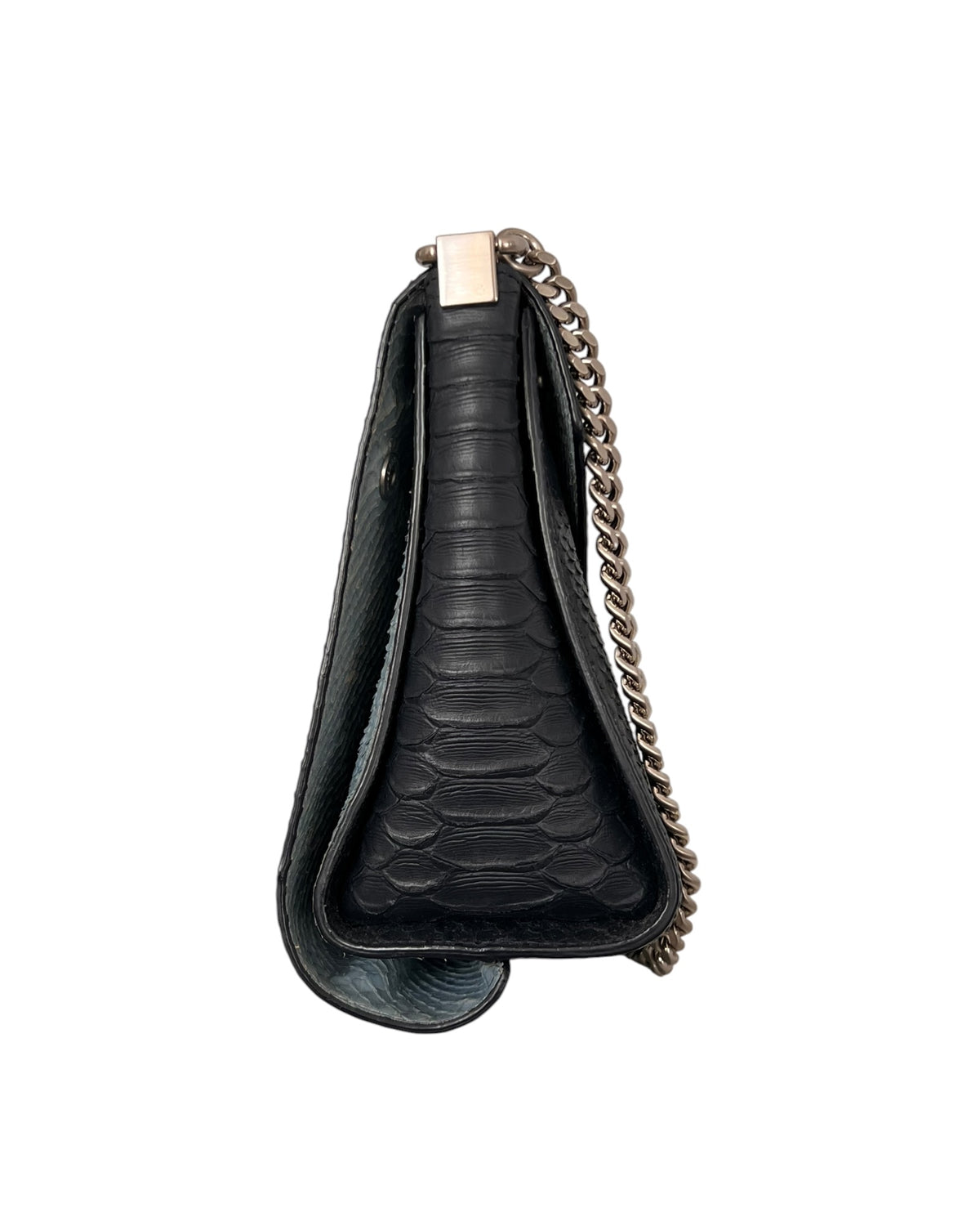 Mulberry Delphine Reversible Shoulder Bag – Midnight Blue &amp; Sky Blue Python-Embossed Leather - The Luxury Savvy