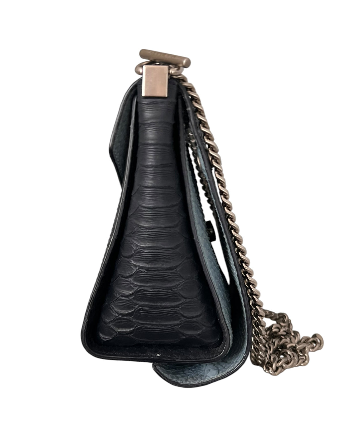 Mulberry Delphine Reversible Shoulder Bag – Midnight Blue &amp; Sky Blue Python-Embossed Leather - The Luxury Savvy