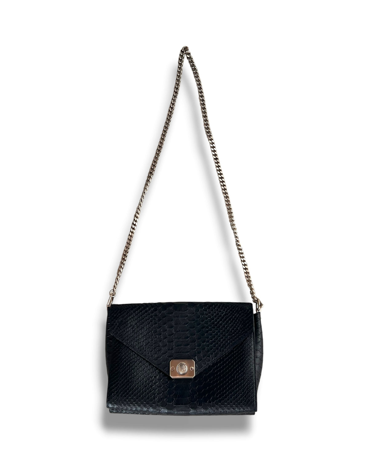 Mulberry Delphine Reversible Shoulder Bag – Midnight Blue &amp; Sky Blue Python-Embossed Leather - The Luxury Savvy