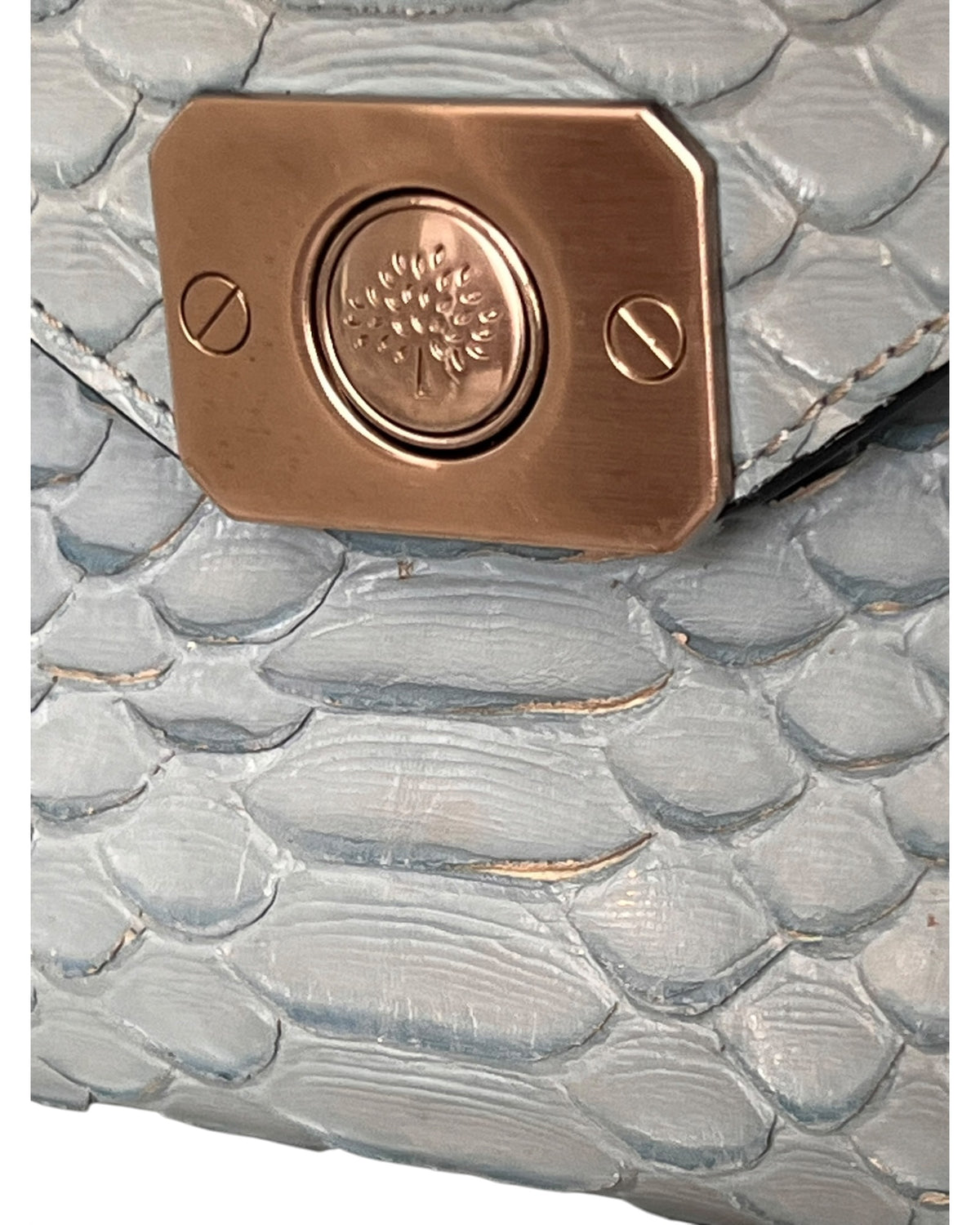 Mulberry Delphine Reversible Shoulder Bag – Midnight Blue &amp; Sky Blue Python-Embossed Leather - The Luxury Savvy