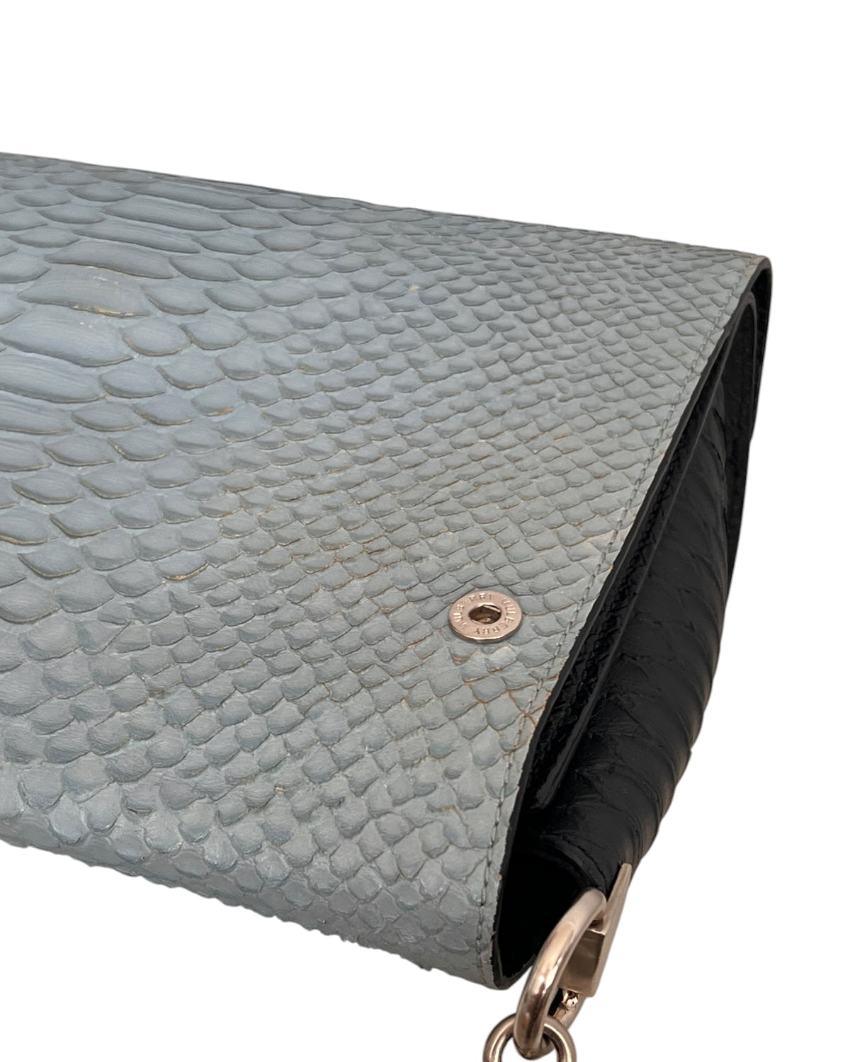 Mulberry Delphine Reversible Shoulder Bag – Midnight Blue &amp; Sky Blue Python-Embossed Leather - The Luxury Savvy