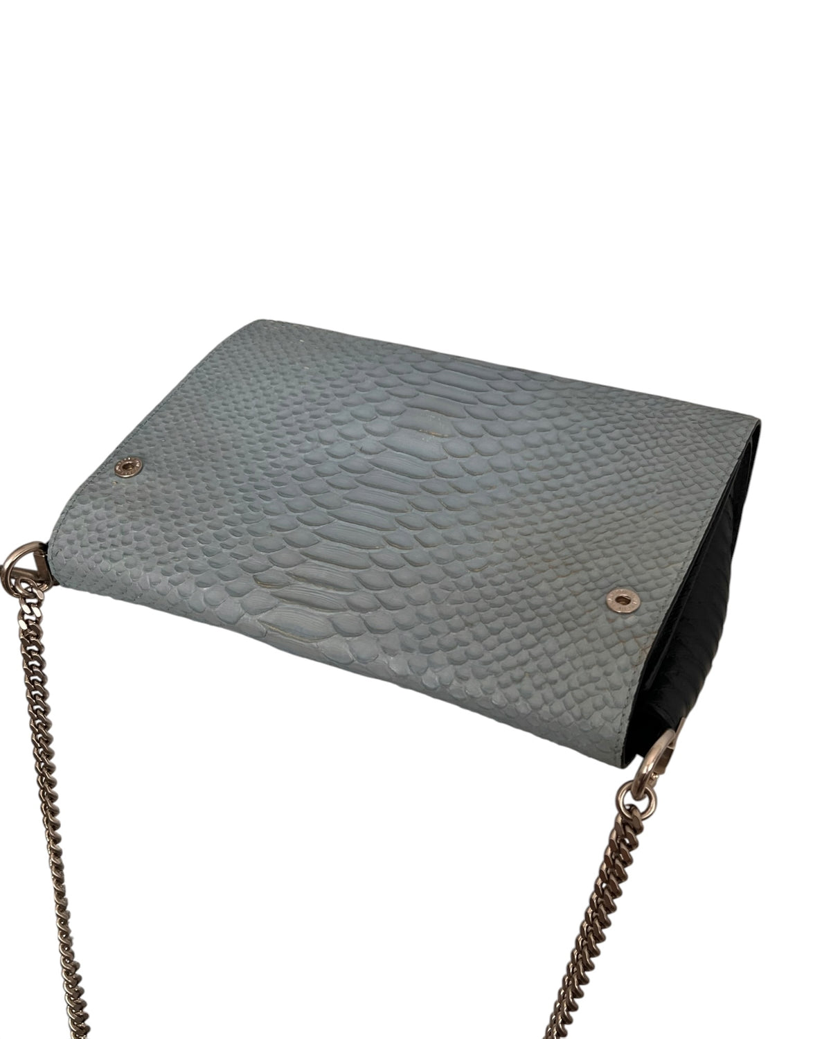 Mulberry Delphine Reversible Shoulder Bag – Midnight Blue &amp; Sky Blue Python-Embossed Leather - The Luxury Savvy