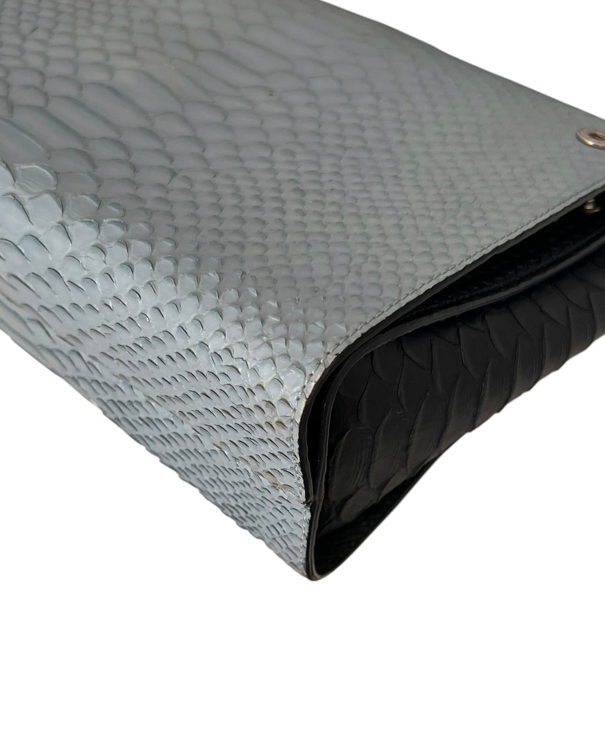 Mulberry Delphine Reversible Shoulder Bag – Midnight Blue &amp; Sky Blue Python-Embossed Leather - The Luxury Savvy